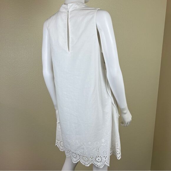 BCBGeneration Women Size M White Cotton Eyelet Mini NEW Shift Dress Party Resort - Picture 8 of 16